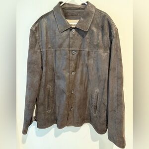 Angelo Litrico Suede Leather Button Up Jacket Men's Brown Coat Sz XXXL